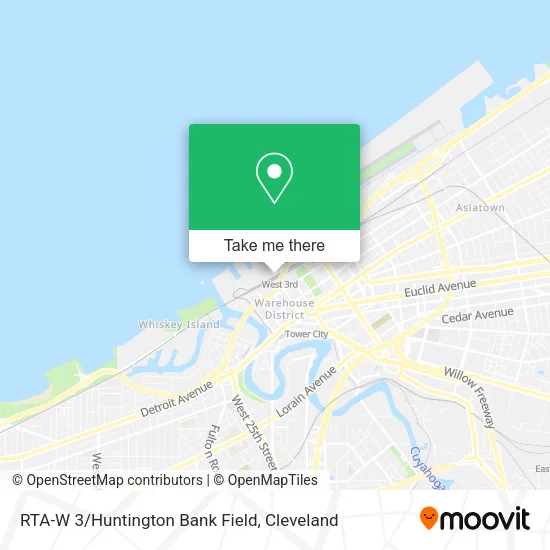 Mapa de RTA-W 3/Huntington Bank Field