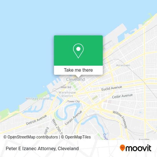 Peter E Izanec Attorney map