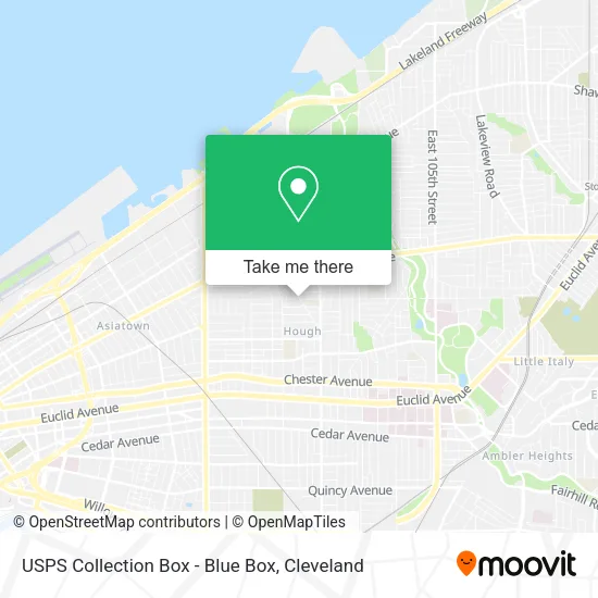 Mapa de USPS Collection Box - Blue Box