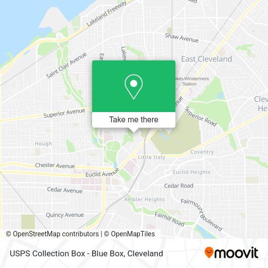 USPS Collection Box - Blue Box map