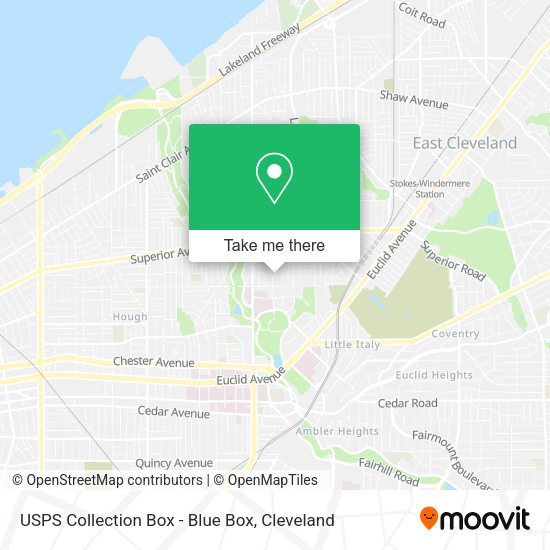 USPS Collection Box - Blue Box map