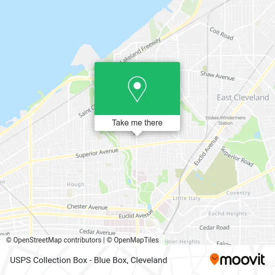 USPS Collection Box - Blue Box map