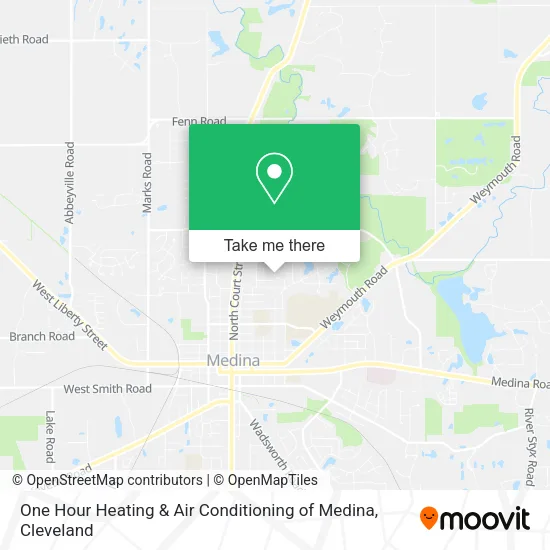 One Hour Heating & Air Conditioning of Medina map