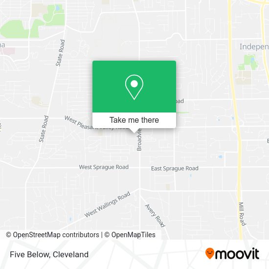 Five Below map