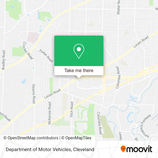 Department of Motor Vehicles map