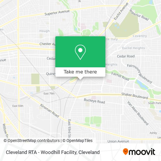 Cleveland RTA - Woodhill Facility map