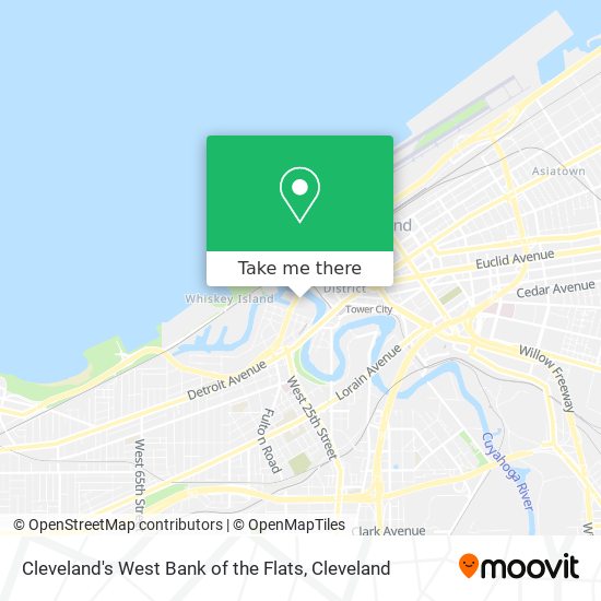 Mapa de Cleveland's West Bank of the Flats