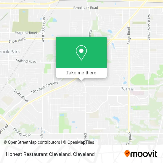 Honest Restaurant Cleveland map