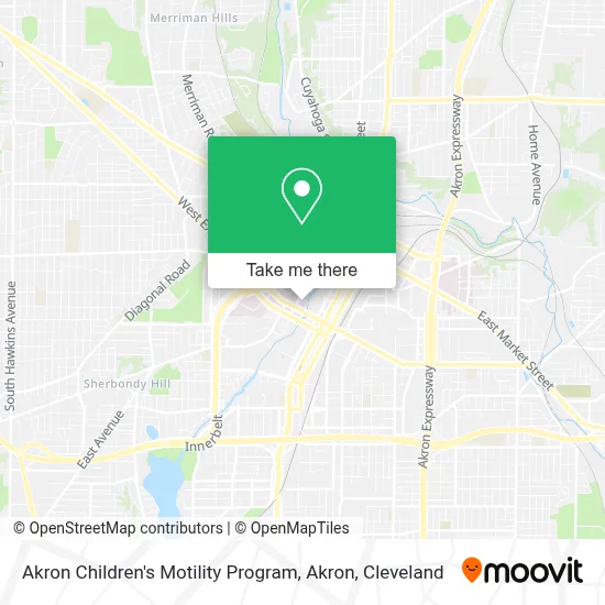 Akron Children's Motility Program, Akron map