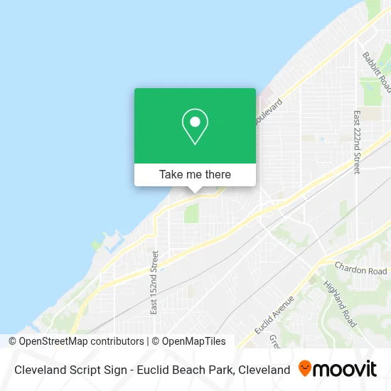 Cleveland Script Sign - Euclid Beach Park map