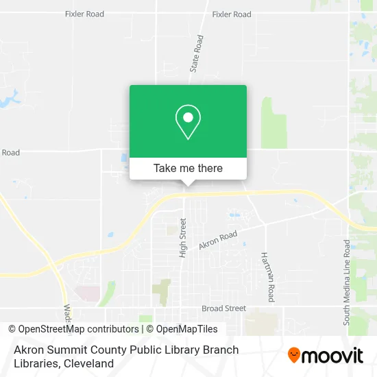 Akron Summit County Public Library Branch Libraries map