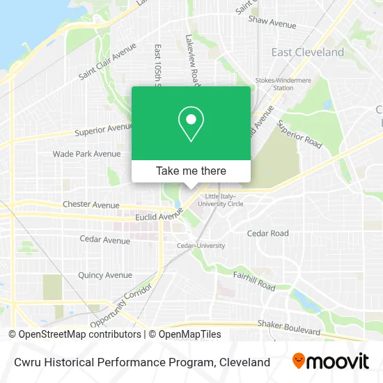 Cwru Historical Performance Program map