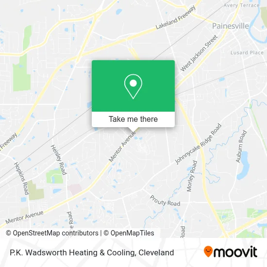 P.K. Wadsworth Heating & Cooling map