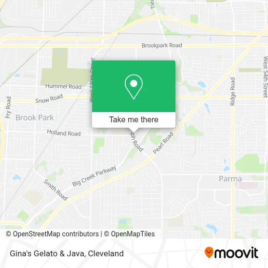 Gina's Gelato & Java map