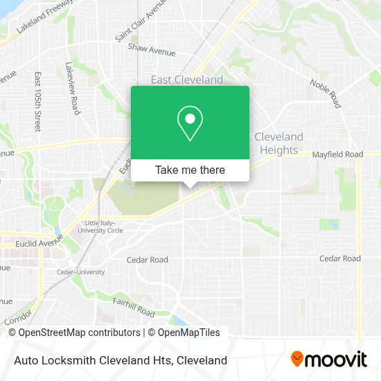 Auto Locksmith Cleveland Hts map