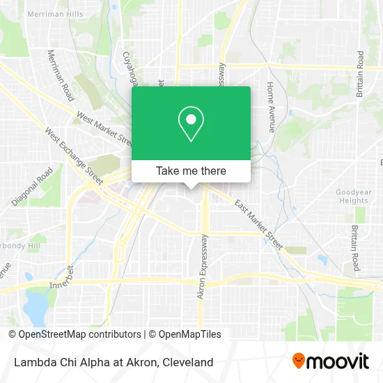 Lambda Chi Alpha at Akron map