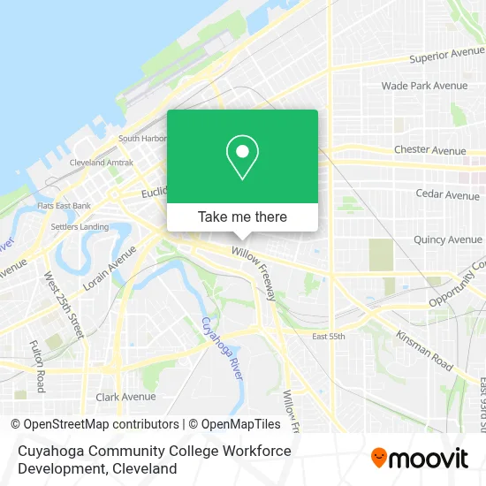 Cuyahoga Community College Workforce Development map
