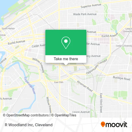 R Woodland Inc map