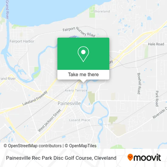 Painesville Rec Park Disc Golf Course map