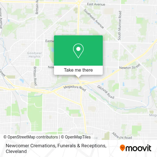 Newcomer Cremations, Funerals & Receptions map
