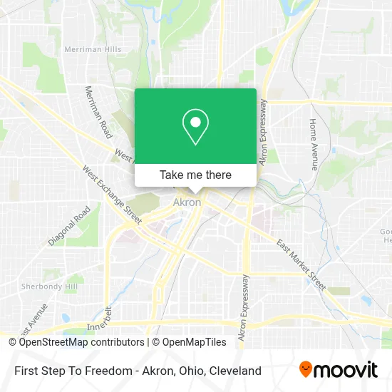 First Step To Freedom - Akron, Ohio map
