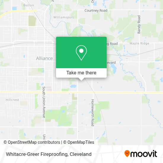 Whitacre-Greer Fireproofing map