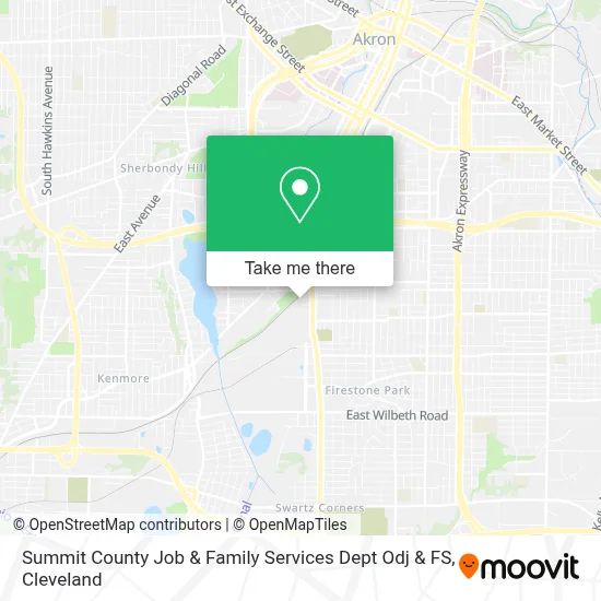 Summit County Job & Family Services Dept Odj & FS map