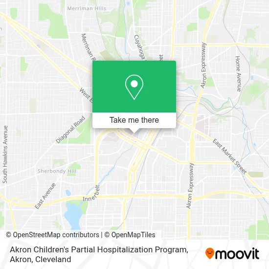 Akron Children's Partial Hospitalization Program, Akron map