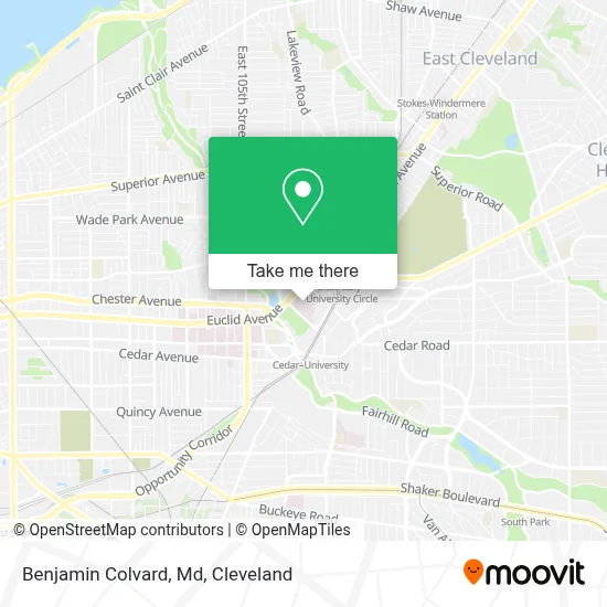 Benjamin Colvard, Md map