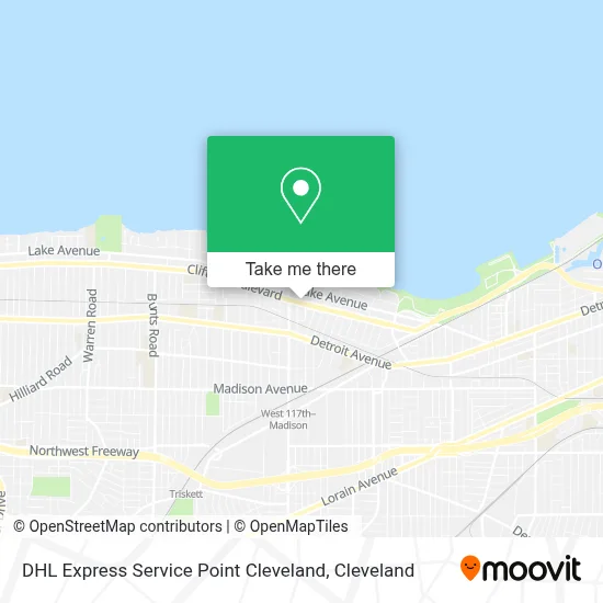 DHL Express Service Point Cleveland map