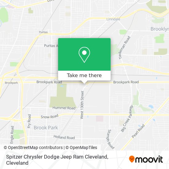 Spitzer Chrysler Dodge Jeep Ram Cleveland map