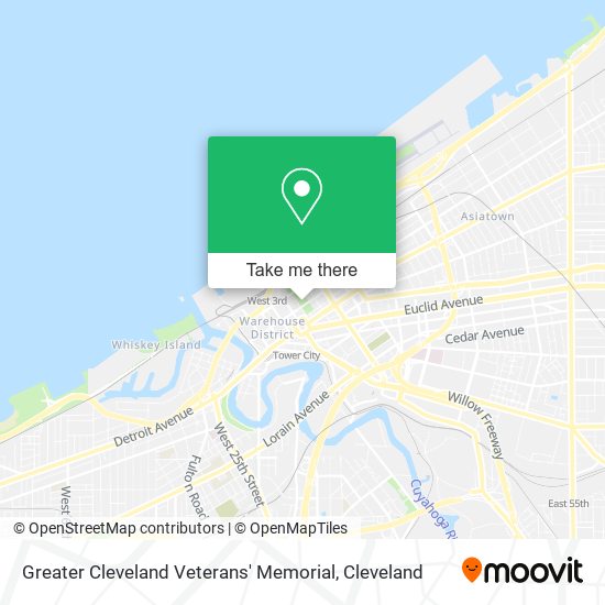 Greater Cleveland Veterans' Memorial map