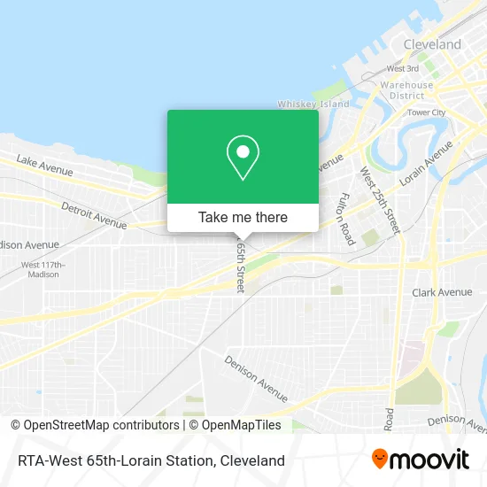 RTA-West 65th-Lorain Station map