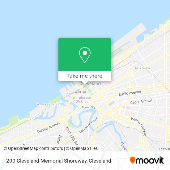 200 Cleveland Memorial Shoreway map