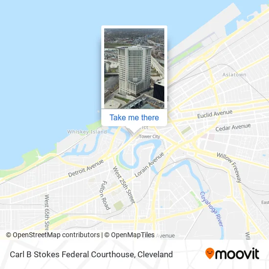 Carl B Stokes Federal Courthouse map