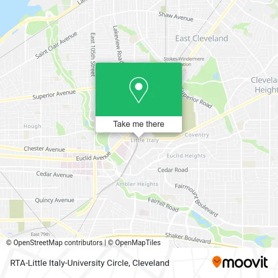 Mapa de RTA-Little Italy-University Circle