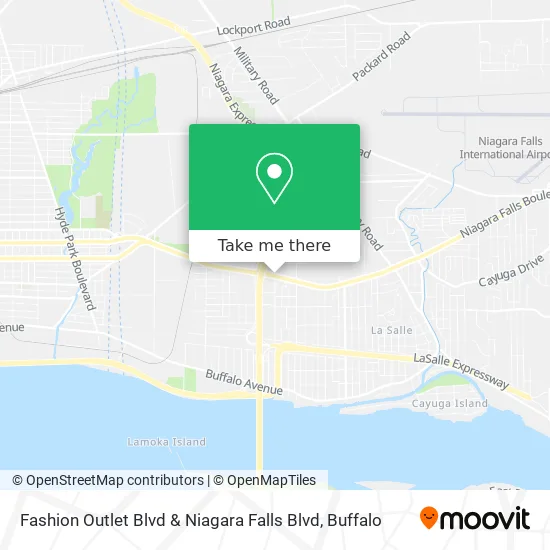 Mapa de Fashion Outlet Blvd & Niagara Falls Blvd