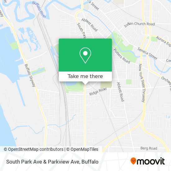 South Park Ave & Parkview Ave map