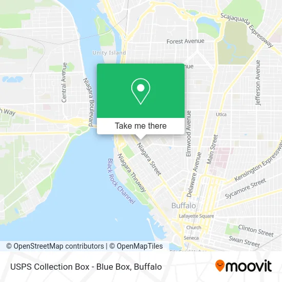 Mapa de USPS Collection Box - Blue Box