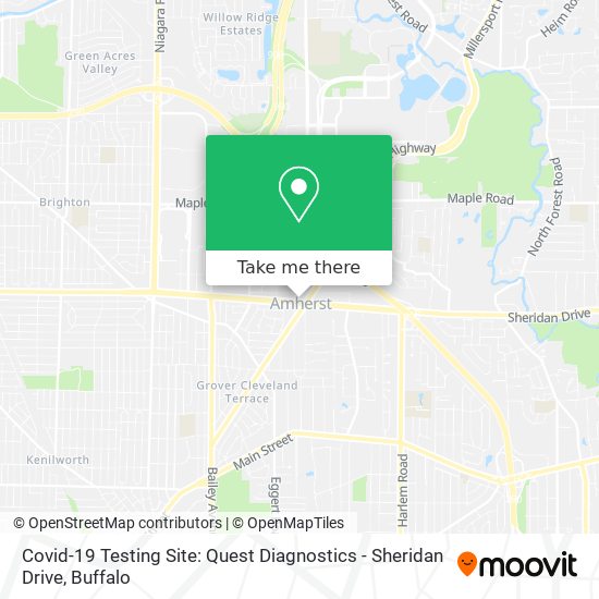 Covid-19 Testing Site: Quest Diagnostics - Sheridan Drive map