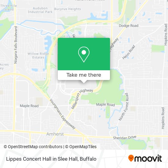 Lippes Concert Hall in Slee Hall map
