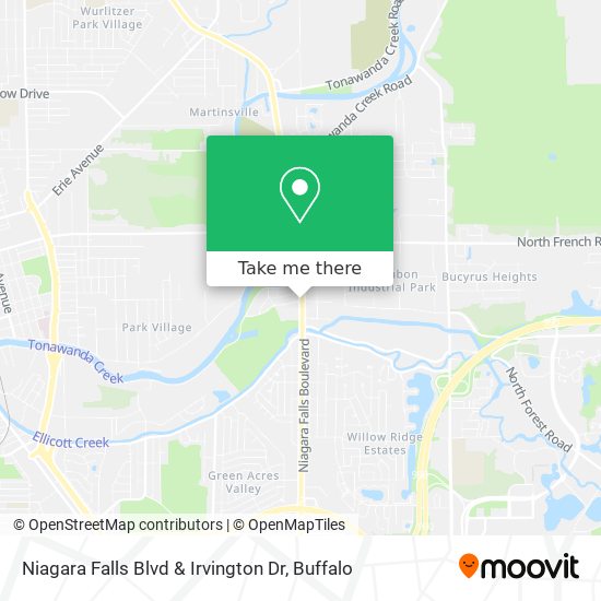 Niagara Falls Blvd & Irvington Dr map