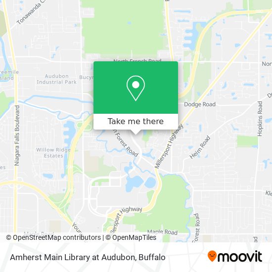 Amherst Main Library at Audubon map