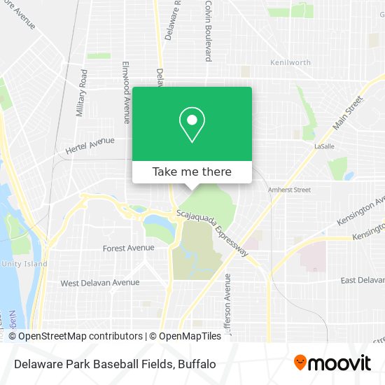 Delaware Park Baseball Fields map