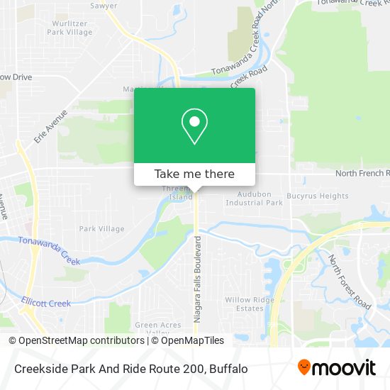 Creekside Park And Ride Route 200 map