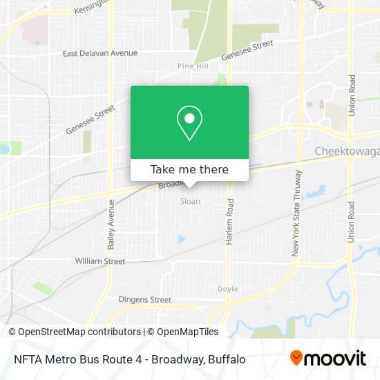 Mapa de NFTA Metro Bus Route 4 - Broadway