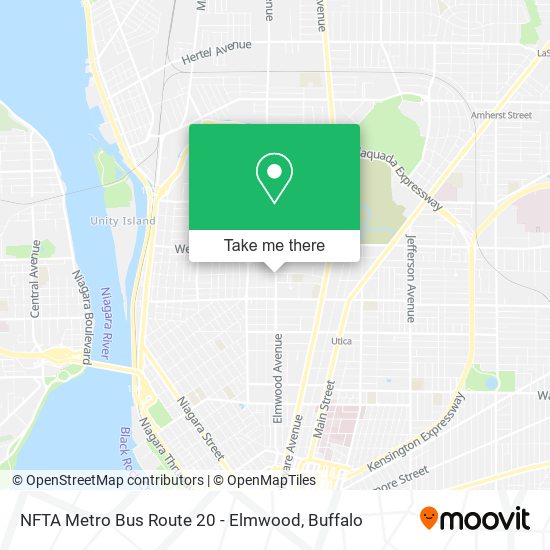 NFTA Metro Bus Route 20 - Elmwood map