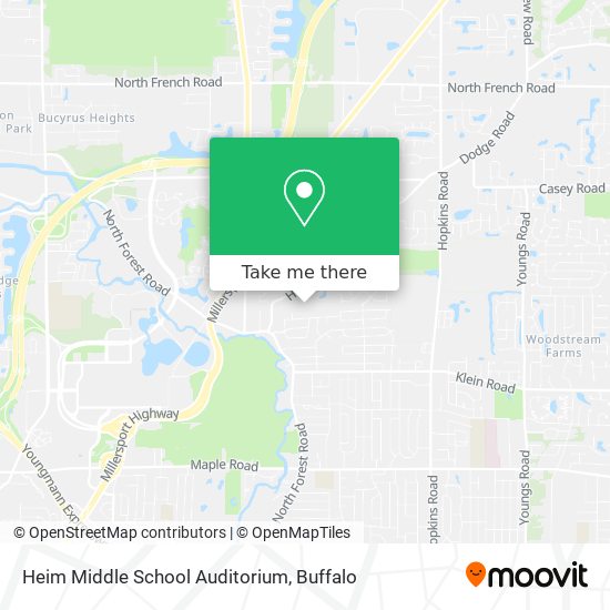 How to get to Heim Middle School Auditorium in Buffalo by Bus Rail?