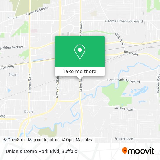 Union & Como Park Blvd map