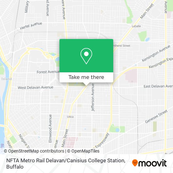 NFTA Metro Rail Delavan / Canisius College Station map
